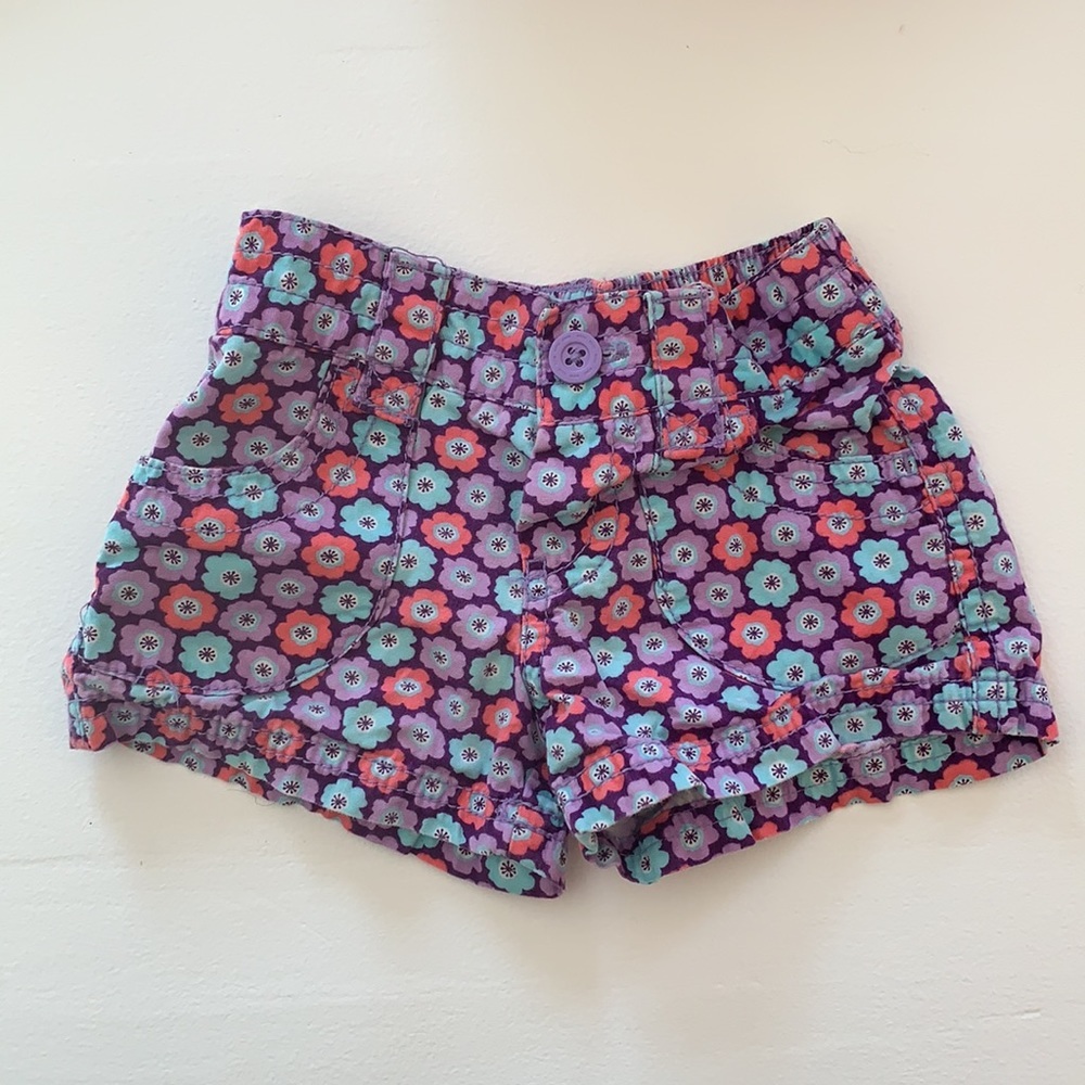 Circo Button Front Shorts Flower Print 2T